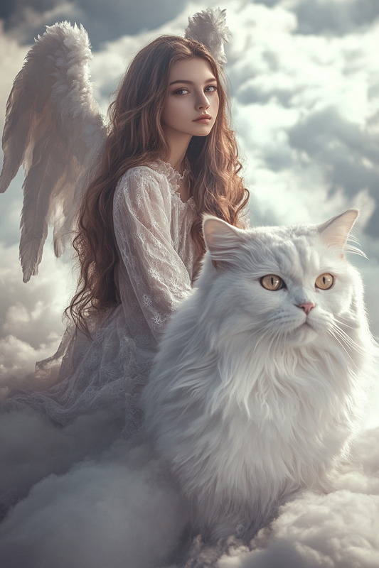 Celestial Companions: Angelic Pet - Custom Pet Portrait