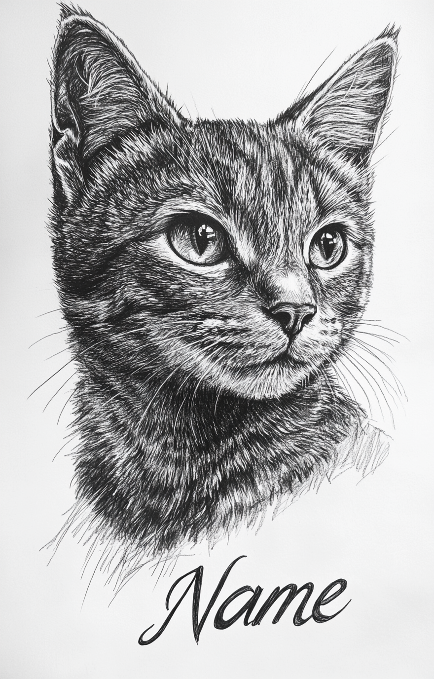 Elegant Paws: Sketch - Custom Pet Portrait