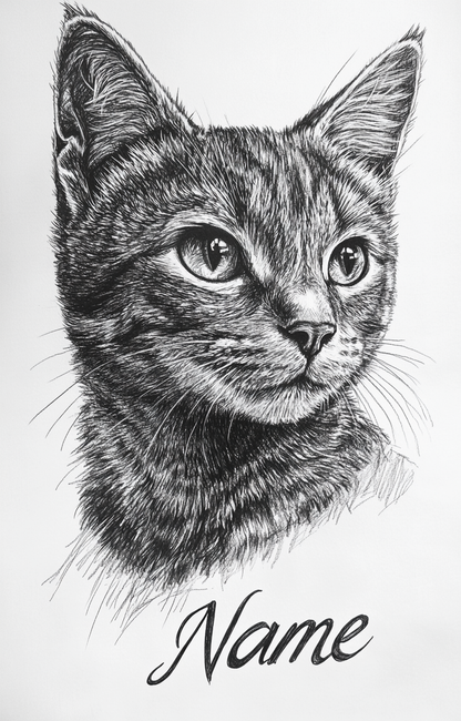 Elegant Paws: Sketch - Custom Pet Portrait
