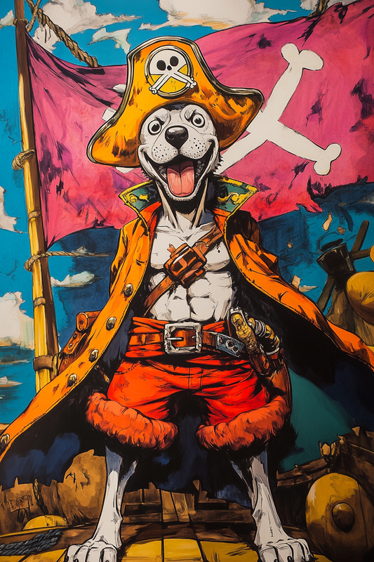 One Piece Pirate Adventure - Custom Pet Portrait